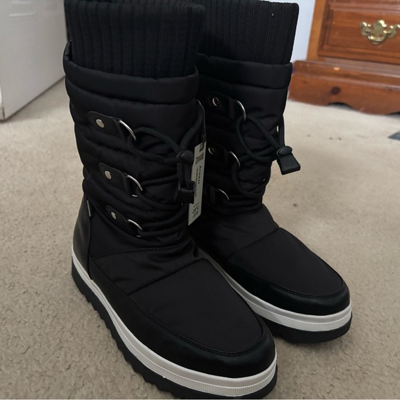 Cougar Shoes - Cougar Black Winter Boots with White Accents